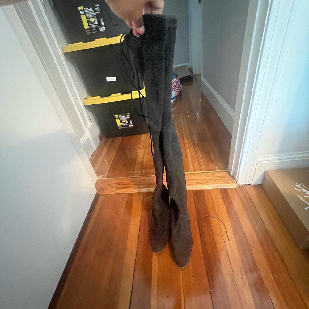 Over the knee black suede Stuart Whitman boots